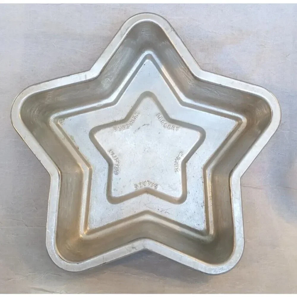 Metal Cake Pan Star Shaped Jello Mold  Pudding Vtg Dessert Gelatin Tin Retro 50s - Picture 7 of 7
